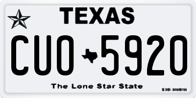 TX license plate CUO5920
