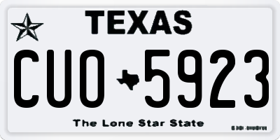 TX license plate CUO5923
