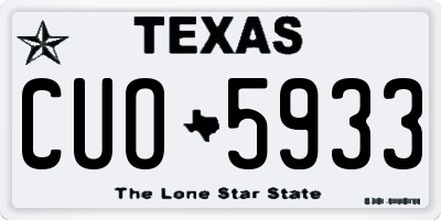 TX license plate CUO5933