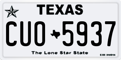 TX license plate CUO5937
