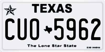 TX license plate CUO5962
