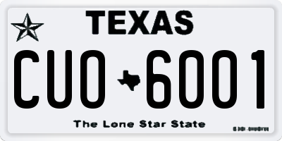 TX license plate CUO6001