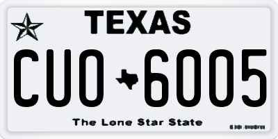 TX license plate CUO6005