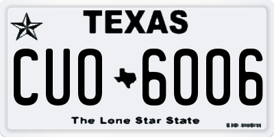 TX license plate CUO6006