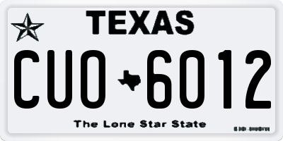 TX license plate CUO6012