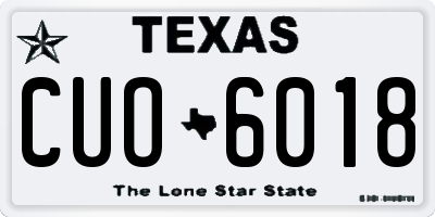 TX license plate CUO6018