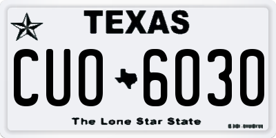 TX license plate CUO6030