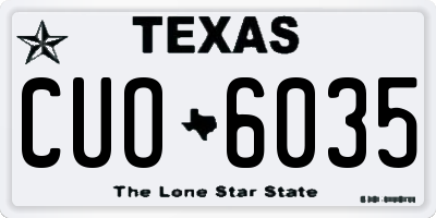 TX license plate CUO6035