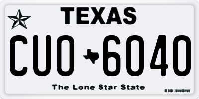 TX license plate CUO6040