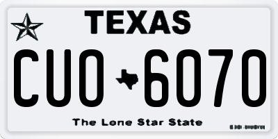 TX license plate CUO6070