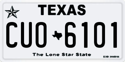 TX license plate CUO6101