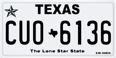 TX license plate CUO6136