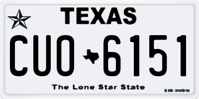 TX license plate CUO6151