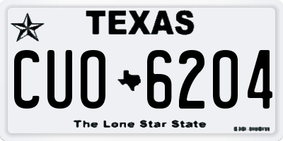 TX license plate CUO6204