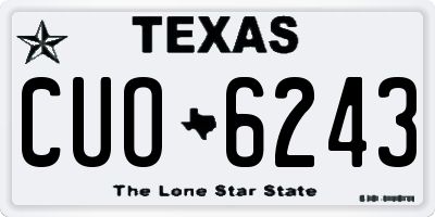TX license plate CUO6243