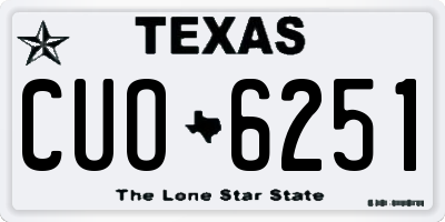 TX license plate CUO6251