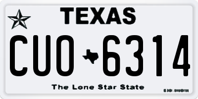 TX license plate CUO6314