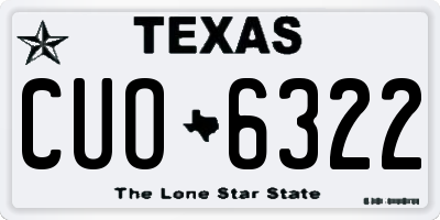 TX license plate CUO6322