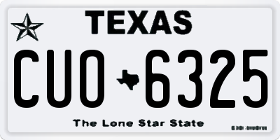 TX license plate CUO6325