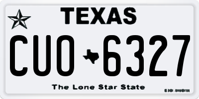 TX license plate CUO6327