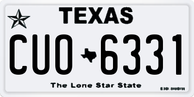 TX license plate CUO6331