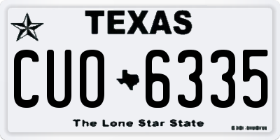 TX license plate CUO6335