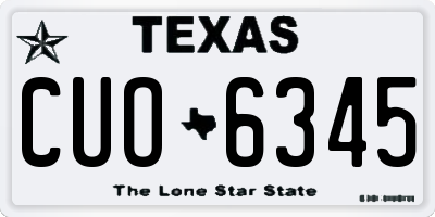 TX license plate CUO6345