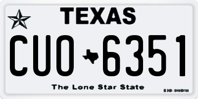 TX license plate CUO6351