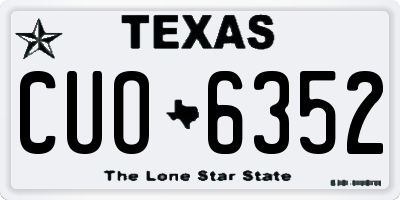 TX license plate CUO6352