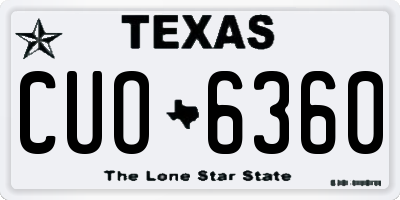TX license plate CUO6360