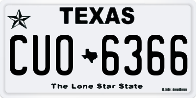 TX license plate CUO6366