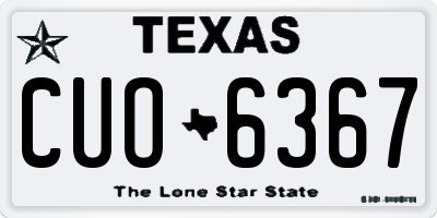 TX license plate CUO6367