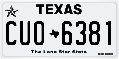 TX license plate CUO6381