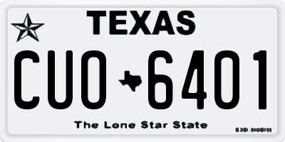 TX license plate CUO6401