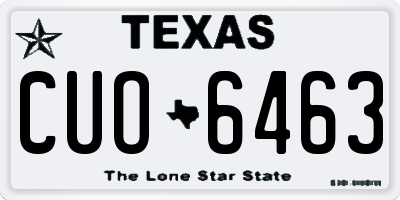 TX license plate CUO6463