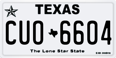 TX license plate CUO6604
