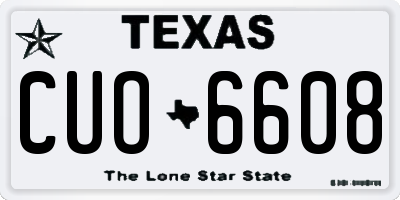TX license plate CUO6608