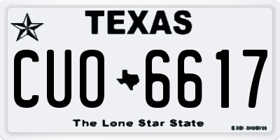 TX license plate CUO6617