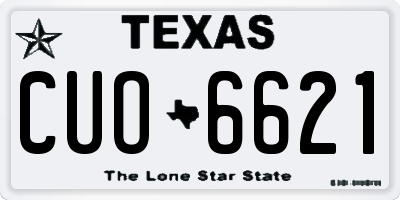 TX license plate CUO6621