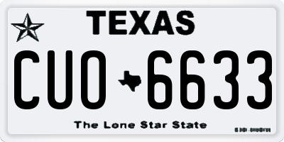 TX license plate CUO6633