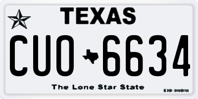 TX license plate CUO6634