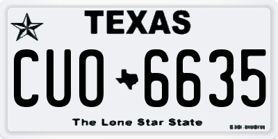 TX license plate CUO6635