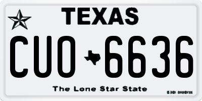 TX license plate CUO6636