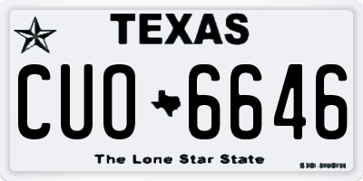 TX license plate CUO6646