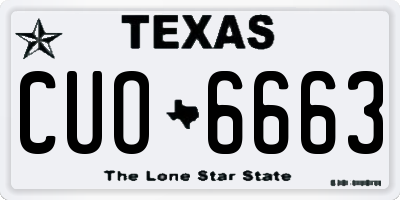 TX license plate CUO6663