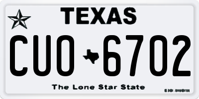 TX license plate CUO6702