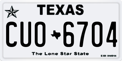 TX license plate CUO6704