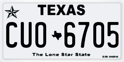 TX license plate CUO6705