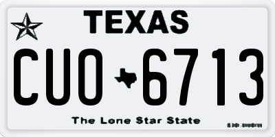 TX license plate CUO6713