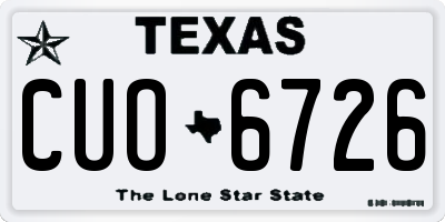 TX license plate CUO6726